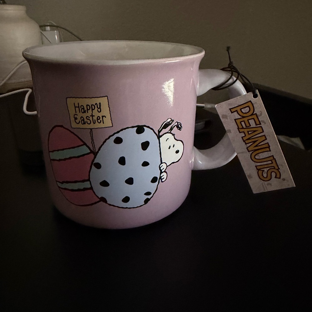 Peanuts Pink Ceramic Easter Mug with Snoopy